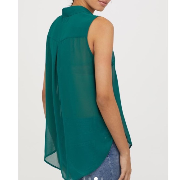 NWT H&M Pink Button Down Sleeveless Blouse - Picture 6 of 8